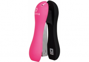 Зшивач №24/6, 26/6 Optima, до 20 арк, Soft Touch, пласт. корпус, рожевий O40276-09