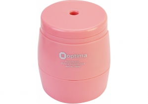 Чинка автоматична пластикова на батарейках, коралова OPTIMA O40693