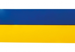 Стрічка клейка пакувальна 48 мм х 20 м Optima, жовто-блакитна O45360