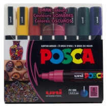 Набір маркерів uni POSCA Dark Color, 1,8-2,5мм, 8 шт Uni PC-5M DARK COLOR 8C
