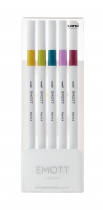 Лайнер uni EMOTT 0.4мм fine line, Retro Color, 5 кольорів Uni PEM-SY/5C.08RC