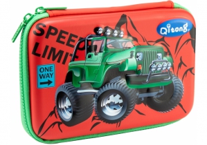 Пенал з тисненням, 1 відділення COOLFORSCHOOL QT-5704-Red