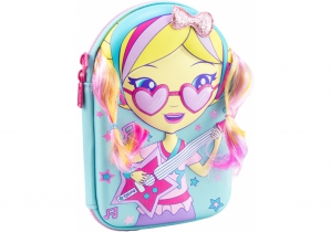 Об'ємний 4D пенал із зачіскою, 1 відділення COOLFORSCHOOL QT-5731-Blue