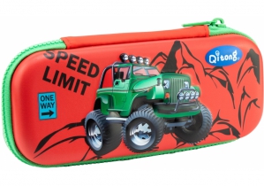 Пенал з тисненням, 1 відділення COOLFORSCHOOL QT-5741-Red