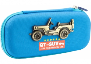 Пенал з металевою аплікацією, 1 відділення COOLFORSCHOOL QT-5794-Blue
