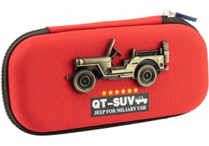 Пенал з металевою аплікацією, 1 відділення COOLFORSCHOOL QT-5794-Red