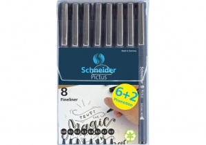 Набір лайнерів для креслення та малювання SCHNEIDER PICTUS 8 шт, чорний S197598