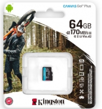 Карта пам'яті Kingston microSD   64GB C10 UHS-I U3 A2 R170/W70MB/s SDCG3/64GBSP