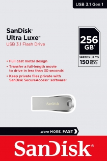 Накопичувач SanDisk  256GB USB 3.1 Type-A Ultra Luxe SDCZ74-256G-G46