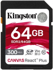 Карта памяти Kingston SD  64GB  C10 UHS-II U3 R300/W260MB/s SDR2/64GB