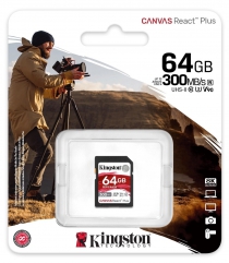 Карта памяти Kingston SD  64GB  C10 UHS-II U3 R300/W260MB/s SDR2/64GB