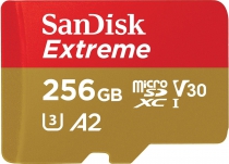 Карта памяти SanDisk microSD  256GB C10 UHS-I U3 R190/W130MB/s Extreme V30 + SD SDSQXAV-256G-GN6MA