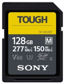 Карта памяти Sony 128GB SDXC C10 UHS-II U3 V60 R277/W150MB/s Tough SFM128T.SYM
