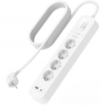 Удлинитель-фильтр сетевой Belkin 4хТип F, 3x1.5мм кв, 16А, USB-A/USB-C 18Вт, защитой от перенапряжения, 2м, белый SRB001VF2M