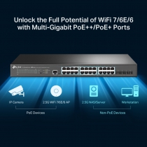 Комутатор TP-LINK TL-SG3428XPP-M2 24x2.5GE (24xPoE), 4xSFP+, 500Вт, Керований L2
