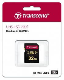 Карта памяти Transcend 32GB SDHC C10 UHS-II U3 R285/W180MB/s 4K TS32GSDC700S