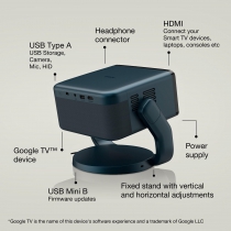 Проектор Epson EF-22N FHD, 1000 lm, LASER, 1, Google TV, Metallic Blue V11HB38440