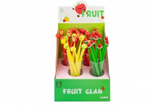 Ручка кулькова Fruit clan, гелева синя. 3 дизайни асорті у кольоровому дисплеї. MAXI Z20062