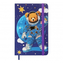 Книжка записна BEAR на гумці, А6, 80 арк., клітинка., офсет крем., тв.лам.обл., синя, KIDS LINE ZiBi ZB.116103