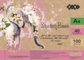 Скетчбук А4, 40 листов, пружина, белый блок 100 г/м2, ART Line ZiBi ZB.1487