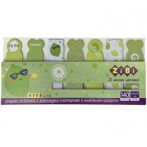 Закладки паперові LIME, з клейким шаром, 65x18 мм, 7 диз. по 20 арк., KIDS Line ZiBi ZB.15104