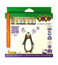 Фломастери брашеві, 12 кол., JUMBO, KIDS Line ZiBi ZB.2822