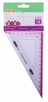 Косинець 140мм, 90°/60° з рожевою смужкою, блістер, KIDS Line ZiBi ZB.5622-10