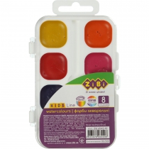 Краски аквар. 8 цв., пласт./кор. без/п, белая, KIDS Line ZiBi ZB.6542-10