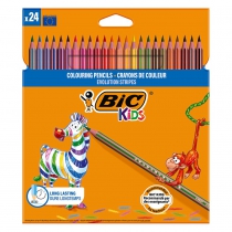Олівці кольорові "Єволюшн Страйпс", 24 шт BIC bc502447