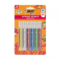 Клей "Metallic Glitter", 6шт в блистере (зол, серебро, червь, сын, зел, рож.) BIC bc893269