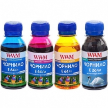Комплект чорнила WWM E26/E64 BP/C/M/Y для Epson 4х100г (E26/64SET4-2) пігментне/водорозчинне w_E26/64SET4-2