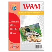 Фотобумага WWM глянцевая 225Г/м кв, 13х18см, 20л (G225.P20) w_G225.P20