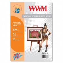 Фотопапір WWM глянцевий "Шкіра" 200Г/м кв, А4, 10л (GL200.10) w_GL200.10