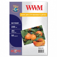 Фотобумага WWM матовая 230Г/м кв, А4, 50л (M230.50) w_M230.50