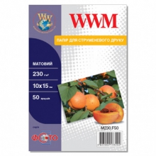 Фотопапір WWM Матова 230Г/м кв, 10х15см, 50л (M230.F50) w_M230.F50