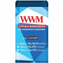 Стрічка фарбуюча WWM 13мм х 10м HD лівий Refill Black (R13.10HM) w_R13.10HM