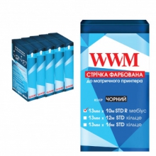 Стрічка фарбуюча WWM 13 mm*10 m Refill STD правий Black (R13.10SR5) 5шт w_R13.10SR5