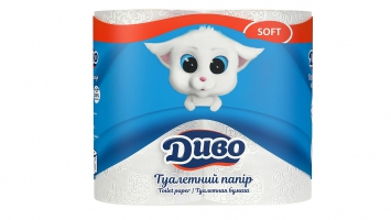Папір туалетний целюлоз. "Диво" Soft, по 4 рул., на гільзі, 2-х шар., білий Диво тп.дв4б