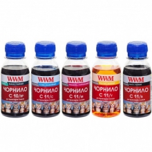 Комплект чернил WWM C10/11 BP/B/C/M/Y для Canon 5х100г (C10/11SET5-2) пигментные/водорастворимые w_C10/11SET5-2