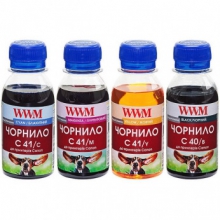 Комплект чернил WWM C40/41 B/C/M/Y для Canon 4х100г (C40/41SET-2) водорастворимые w_C40/41SET-2