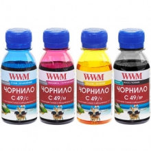 Комплект чорнила WWM C49 BP/C/M/Y для Canon 4х100г (C49SET4-2) пігментне/водорозчинне w_C49SET4-2