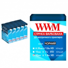 Лента красящая WWM 10мм х 1.8м HD кольцо Refill Black (R10.1.8H5) 5шт w_R10.1.8H5