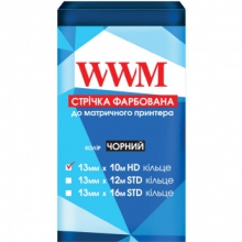 Лента красящая WWM 13мм х 10м HD кольцо Refill Black (R13.10H) w_R13.10H